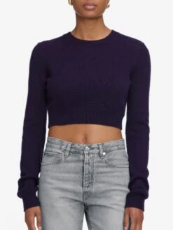 The Cashmere School Crew Sweater -- Royal Purple -Frame Sale Store 1005918 PHAN WF25KSW023 RYPL 8993