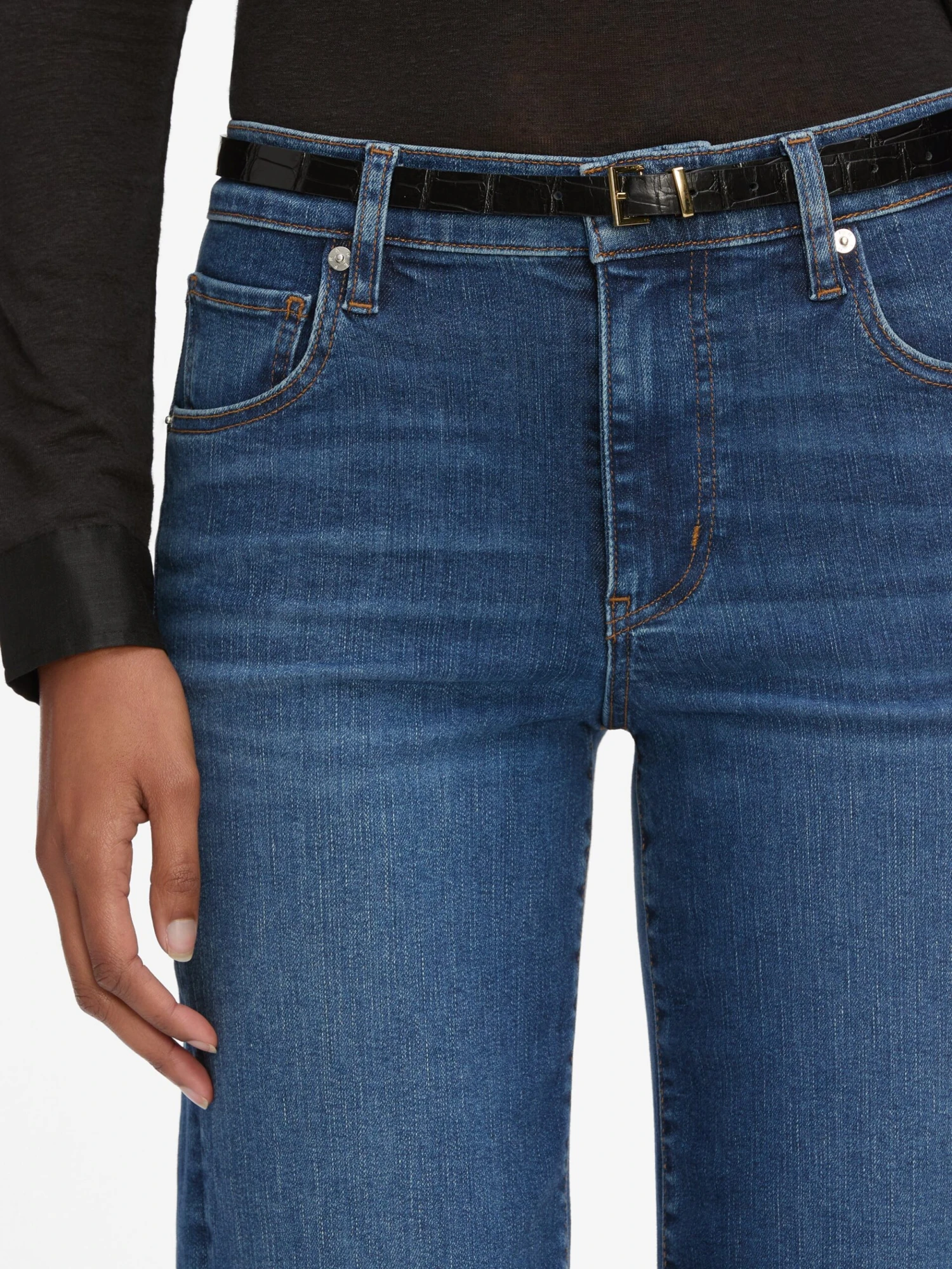 The Petite Croc Belt -- Black 2 The Petite Croc Belt -- Black - Image 2