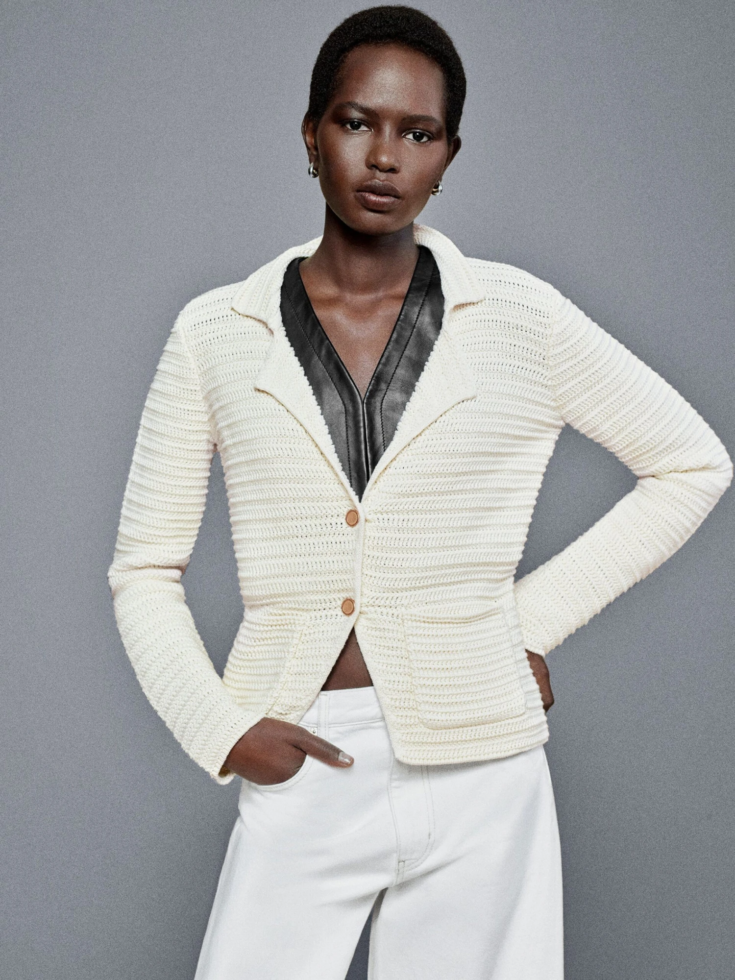 The Crochet Blazer -- Cream - Image 2
