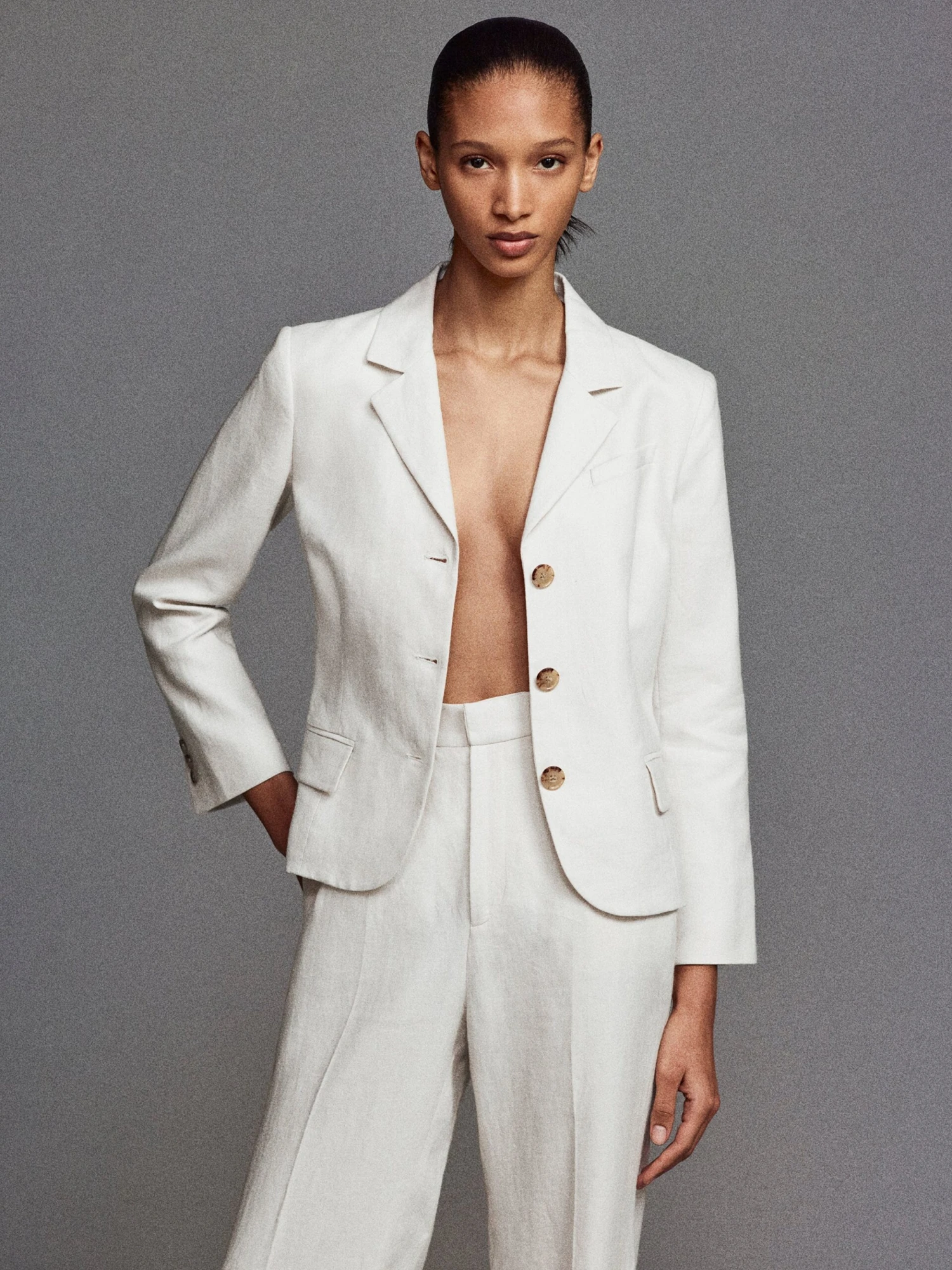The Linen Smart Blazer -- White - Image 2
