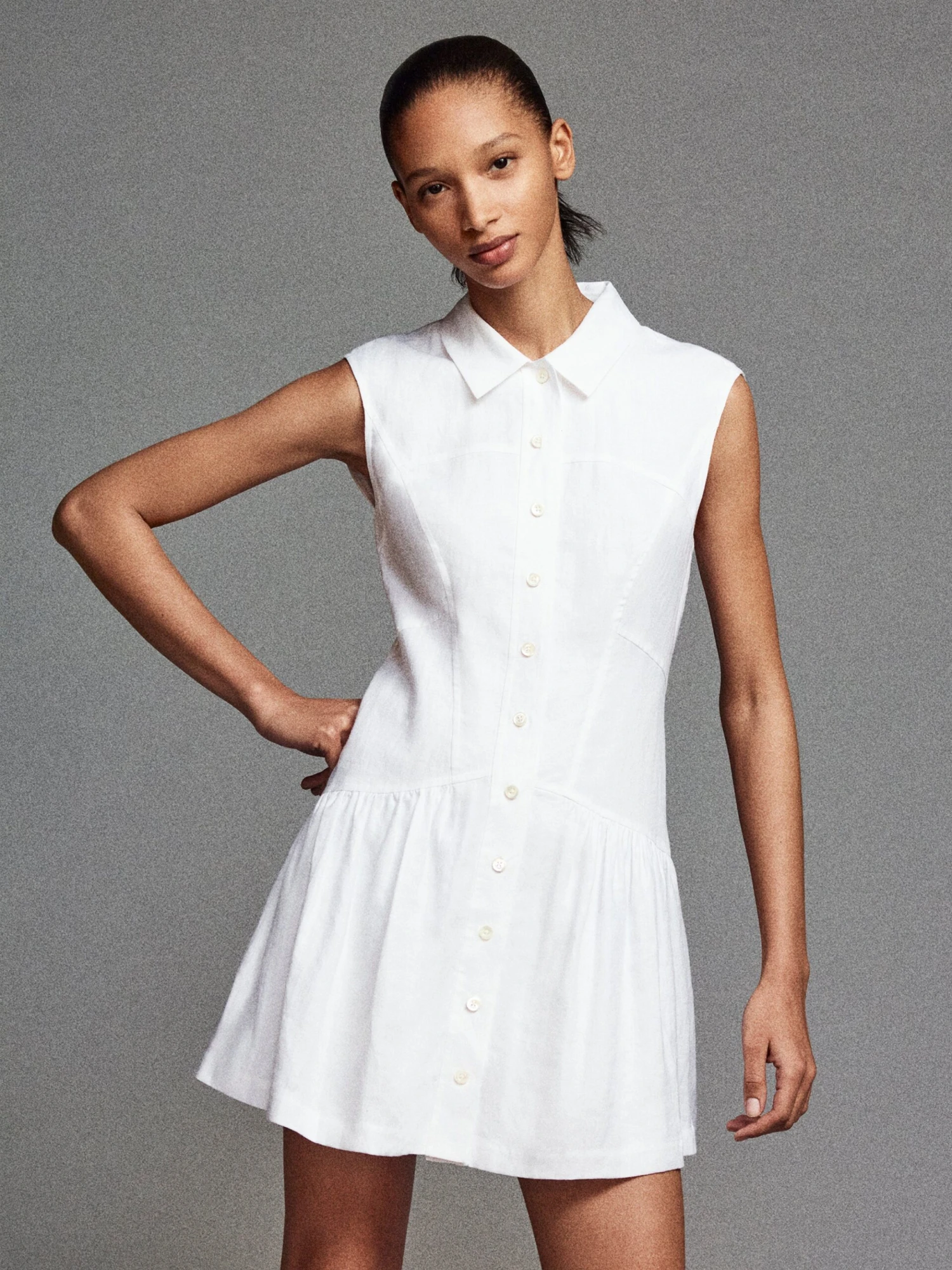 The Linen Day Dress -- White 2 The Linen Day Dress -- White - Image 2
