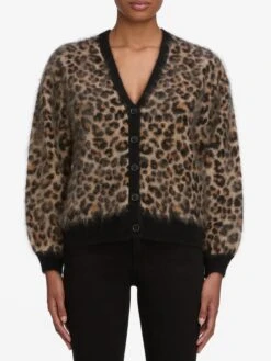 The Brushed Leopard Cardi -- Leopard -Frame Sale Store 3008498 BLK WP26KSW050 LEPD 7747
