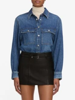 The Long Sleeve Hi-Low Shirt -- Wander 9 The Long Sleeve Hi-Low Shirt -- Wander -Frame Sale Store 7016216 WAND WF25LSK002 BLK 4613