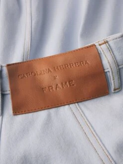 The Denim Ball Skirt -- Celeste -Frame Sale Store CH03DSK728 CSTE FABRIC DET