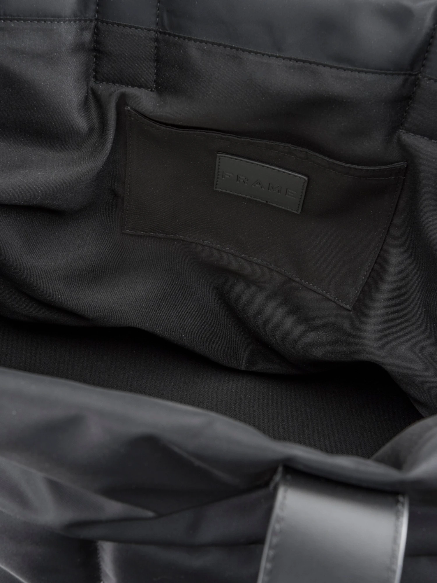 Nylon Quilted Plaque Tote -- Noir 4 Nylon Quilted Plaque Tote -- Noir - Image 4