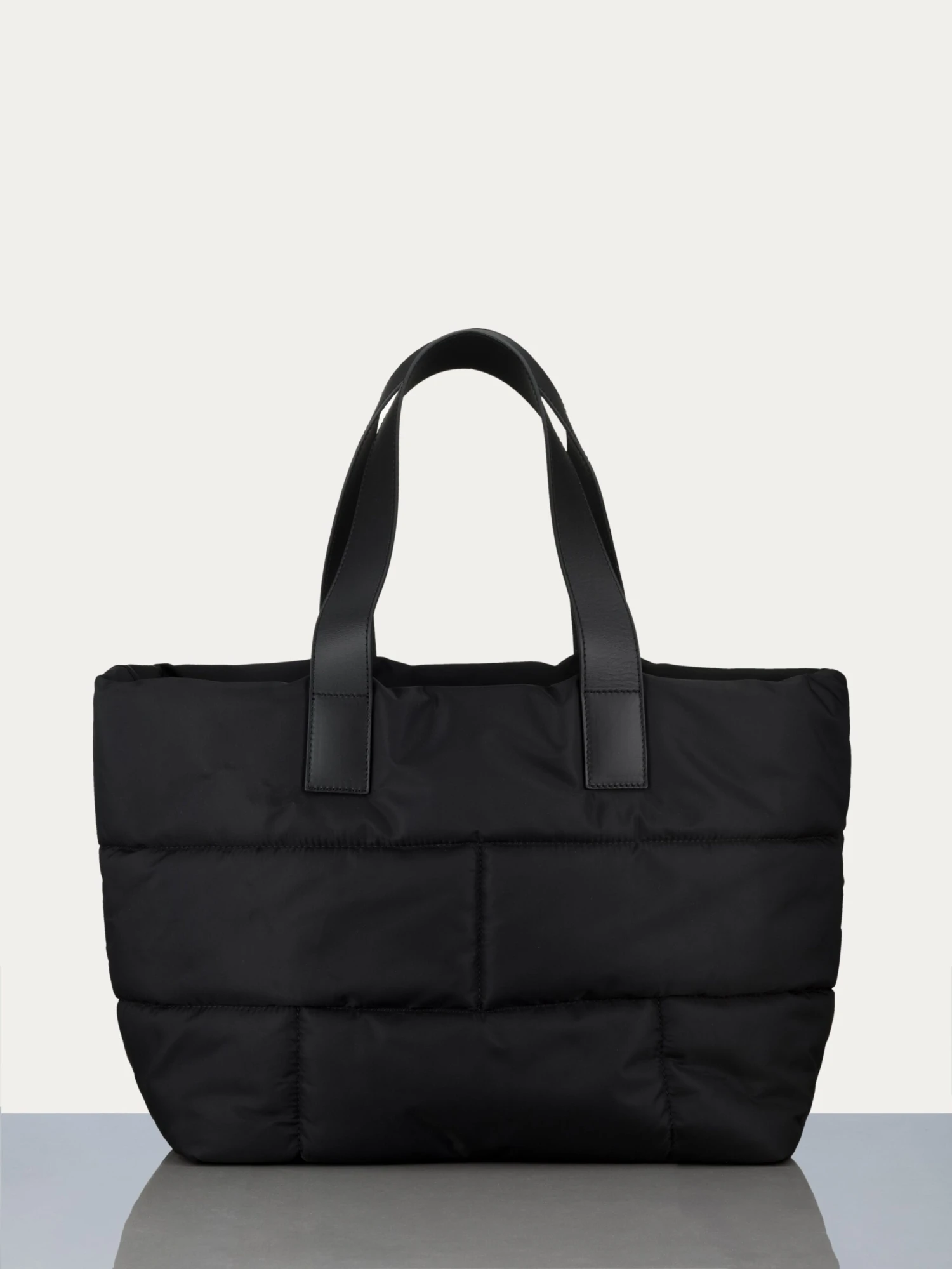 Nylon Quilted Plaque Tote -- Noir 1 Nylon Quilted Plaque Tote -- Noir