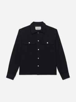 Textured Overshirt Jacket -- Dark Navy