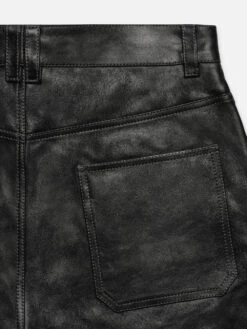 Leather Trouser -- Black -Frame Sale Store LMLT0186 BLK DETAIL 0053