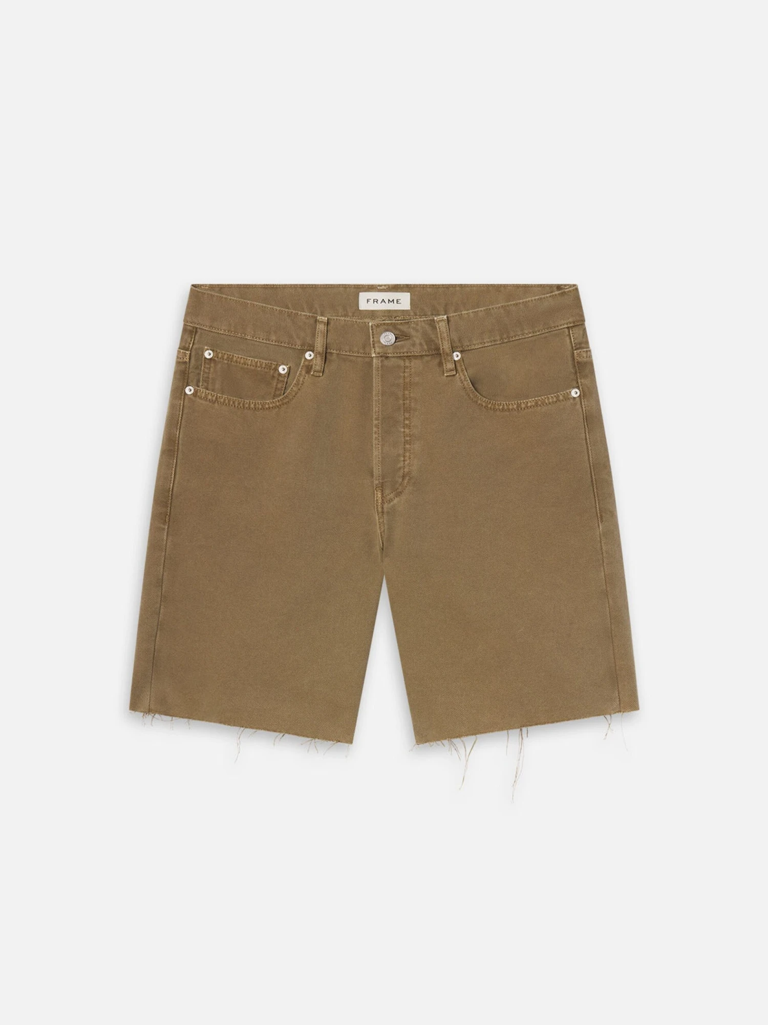 Relaxed Short Raw Hem -- Light Brown 1 Relaxed Short Raw Hem -- Light Brown