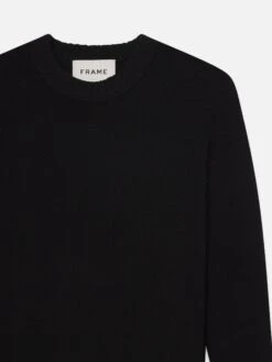 Cashmere Crewneck Sweater -- Noir -Frame Sale Store LMSW0088 NOIR DET1 V2