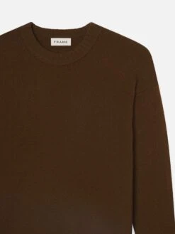 Cashmere Crewneck Sweater -- Dark Camel -Frame Sale Store LMSW0156 DACM DET V2