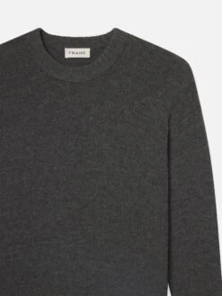 Cashmere Crewneck Sweater -- Dark Grey -Frame Sale Store LMSW0156 DKGR DET V2