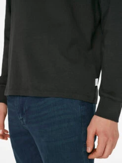 Duo Fold Long Sleeve Crew -- Noir -Frame Sale Store LMTS0242 NOIR FRSU23EC MENS DAY 02 0176HR