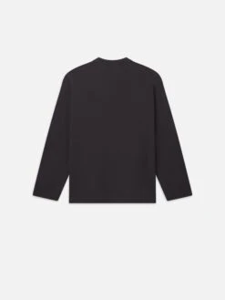 Duo Fold Long Sleeve Crew -- Dark Grey -Frame Sale Store LMTS0377 DKGR B V2