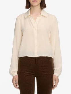 The Silk Prim Blouse -- Cream -Frame Sale Store LSLS820 BTCH WF25WBL005 CREA 9361