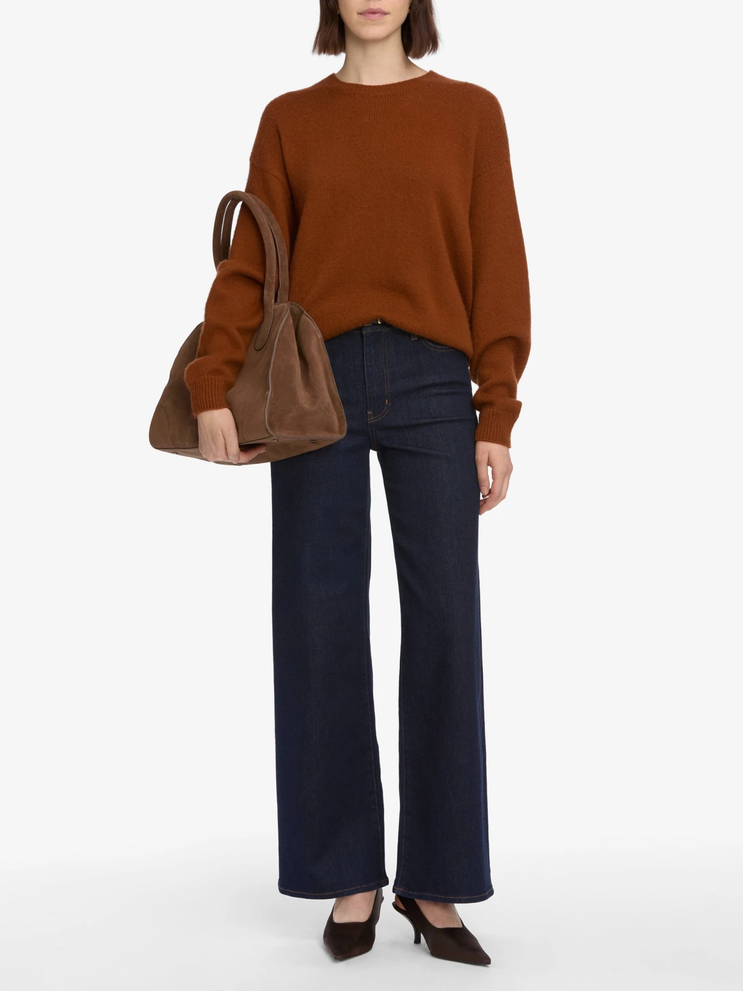 The Cashmere Brushed Sweater -- Rust 2 The Cashmere Brushed Sweater -- Rust - Image 2