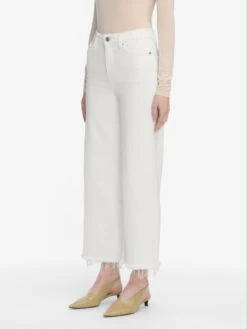 Le Slim Palazzo Crop -- White Raw Fray -Frame Sale Store LSPCRF238Z WHTR WF25KSW059 CREA 1018