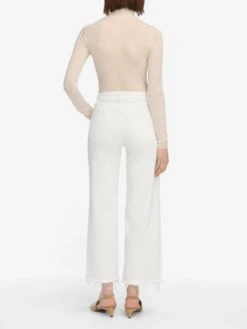 Le Slim Palazzo Crop -- White Raw Fray -Frame Sale Store LSPCRF238Z WHTR WF25KSW059 CREA 1045