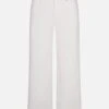 Le Slim Palazzo Crop -- White Raw Fray