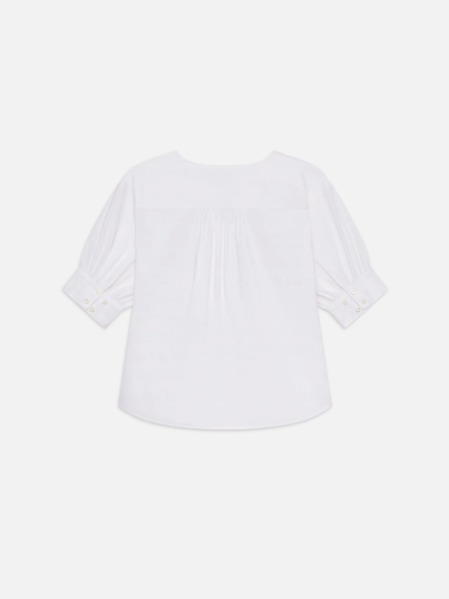 V-Neck Popover Top -- White 3 V-Neck Popover Top -- White - Image 3