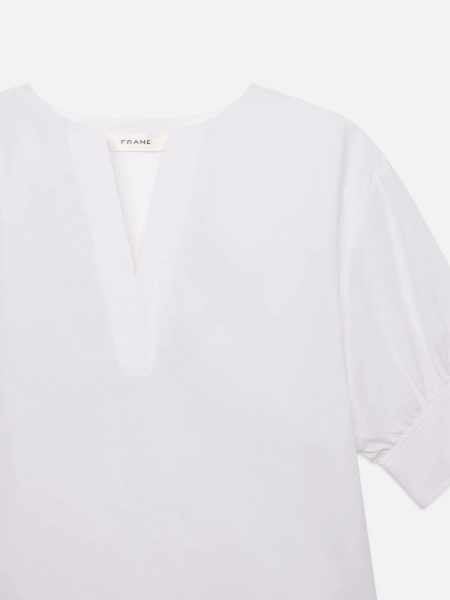 V-Neck Popover Top -- White 2 V-Neck Popover Top -- White - Image 2