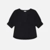 V-neck Popover Top -- Black