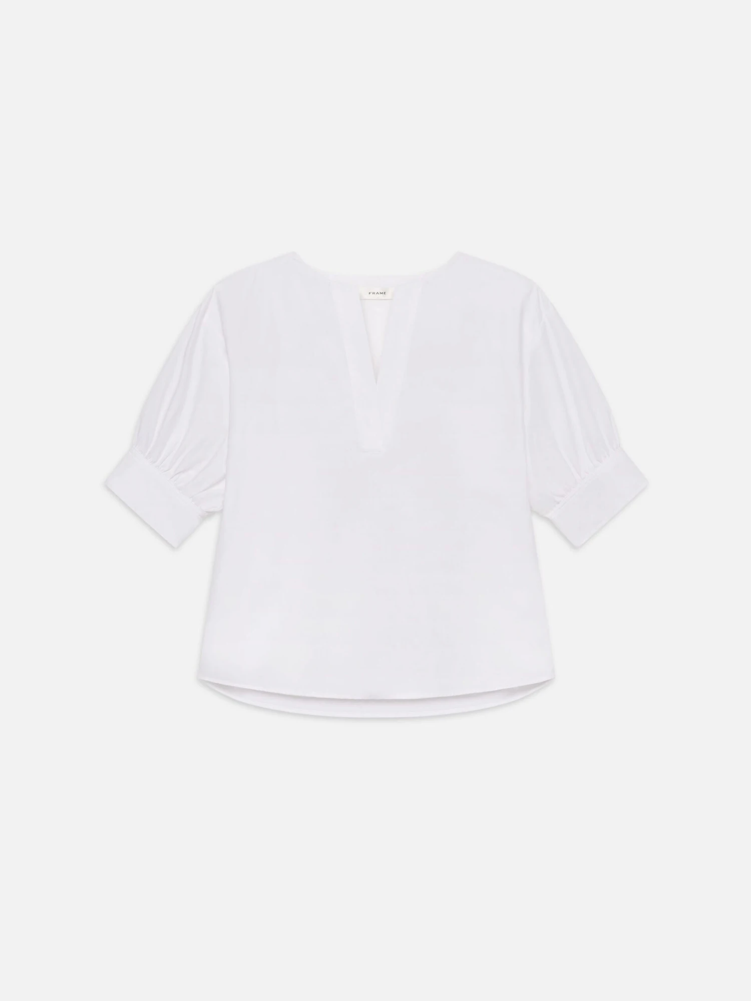 V-Neck Popover Top -- White 1 V-Neck Popover Top -- White