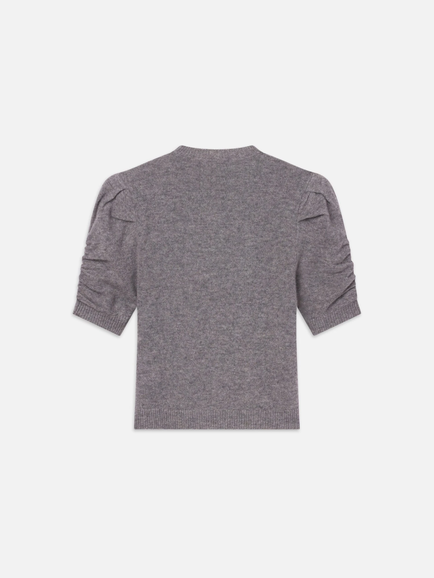 Ruched Sleeve Cashmere Sweater -- Gris Heather 3 Ruched Sleeve Cashmere Sweater -- Gris Heather - Image 3