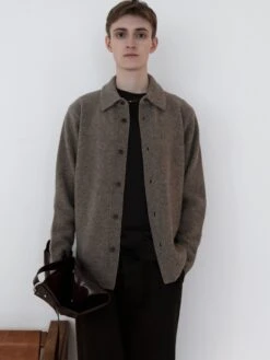 Long Sleeve Shirt Sweater -- Dark Taupe 9 Long Sleeve Shirt Sweater -- Dark Taupe -Frame Sale Store Look11 01