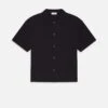 Light Pique Button Down Polo -- Dark Navy