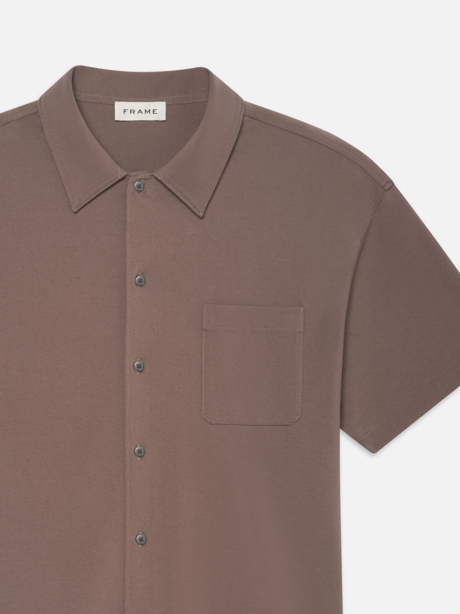 Light Pique Button Down Polo -- Mauve 3 Light Pique Button Down Polo -- Mauve - Image 3