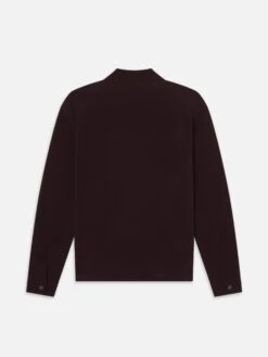 Long Sleeve Pique Polo -- Burgundy -Frame Sale Store ME25JTE010 BURG B