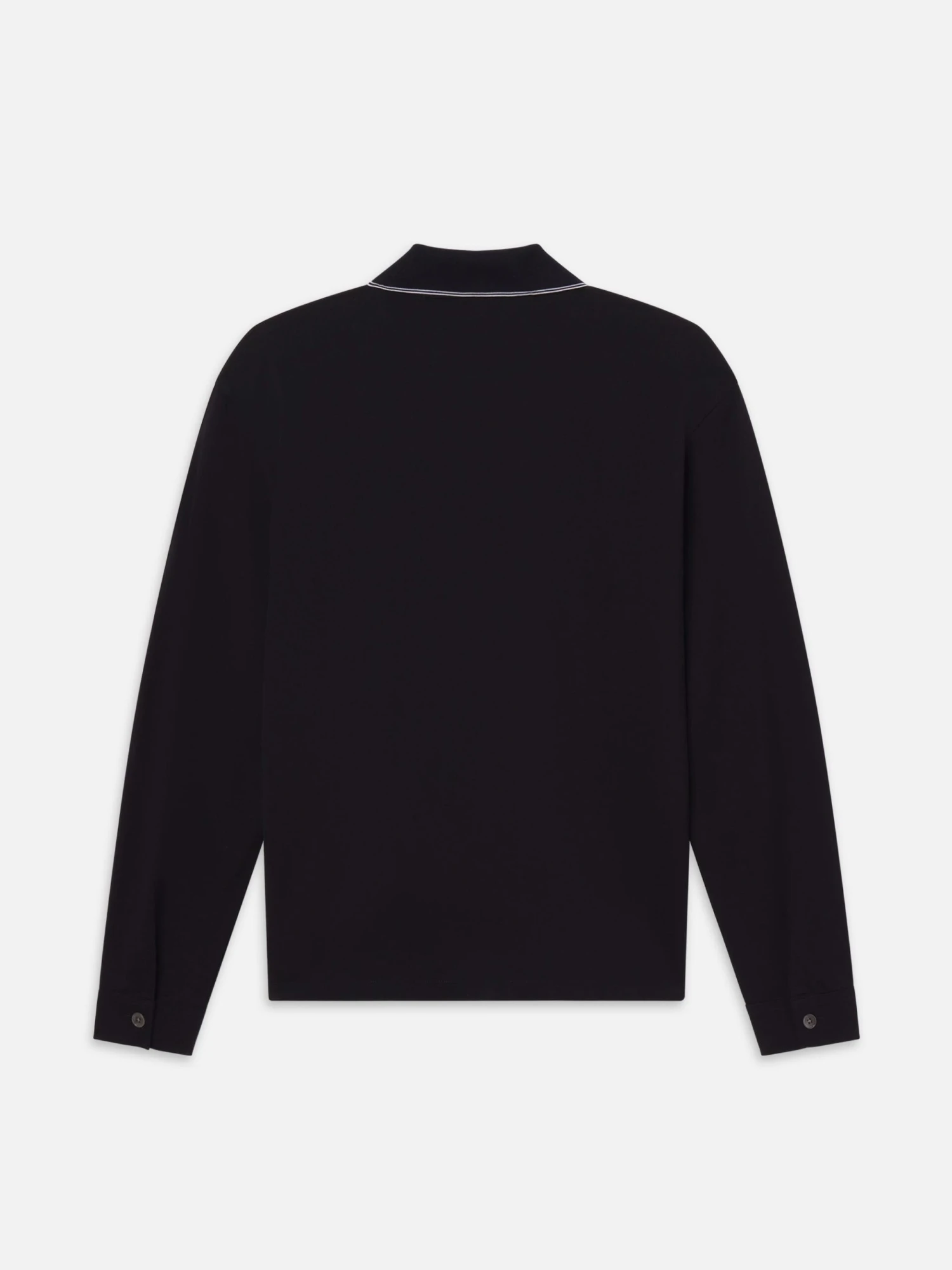 Long Sleeve Pique Polo -- Dark Navy 3 Long Sleeve Pique Polo -- Dark Navy - Image 3