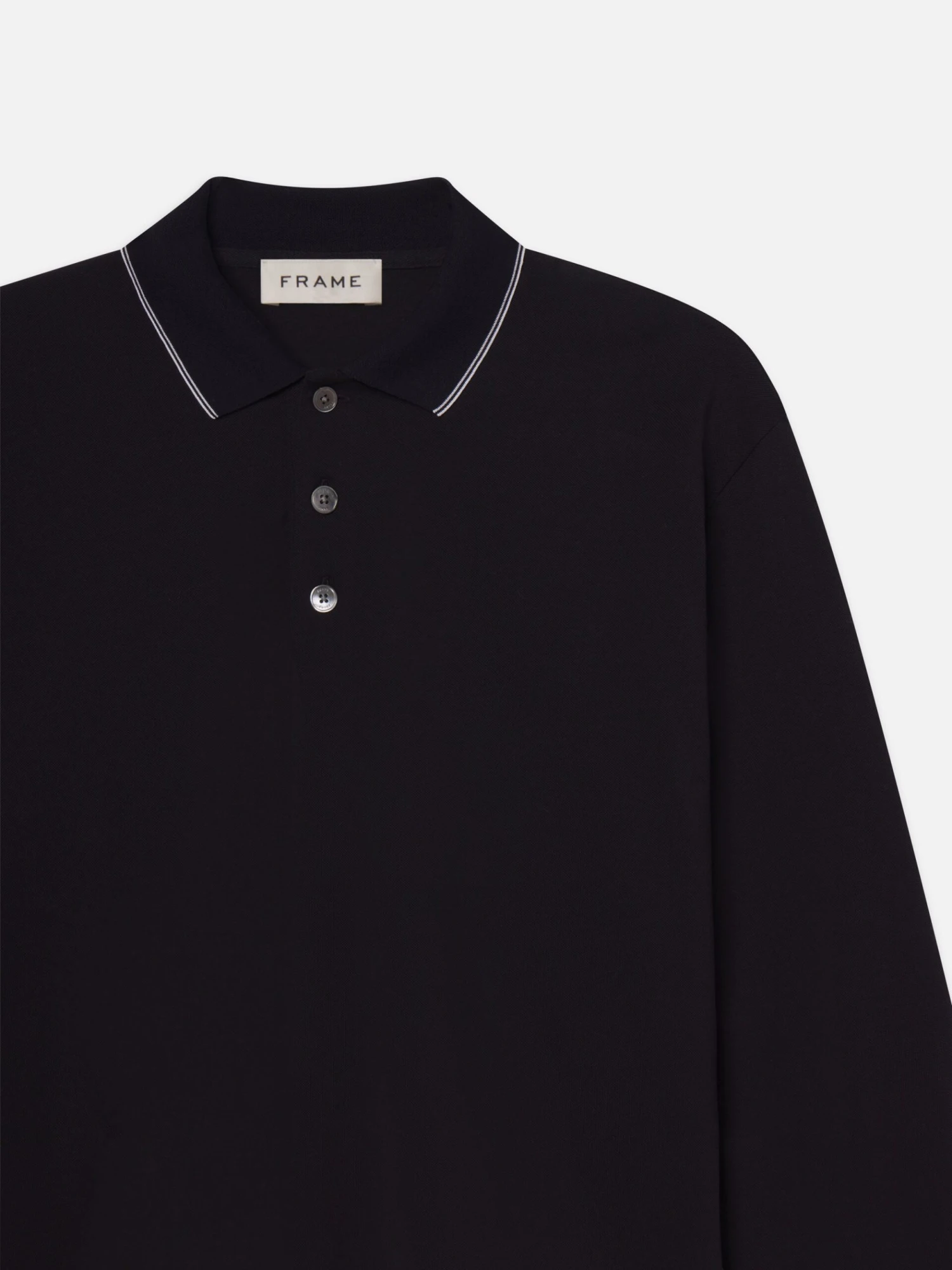 Long Sleeve Pique Polo -- Dark Navy 2 Long Sleeve Pique Polo -- Dark Navy - Image 2
