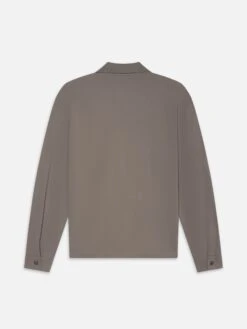 Long Sleeve Pique Polo -- Smoky Mocha -Frame Sale Store ME25JTE010 SMKM B