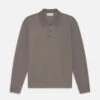 Long Sleeve Pique Polo -- Smoky Mocha