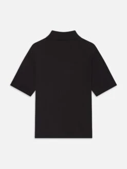 Cotton Silk Polo Sweater -- Black -Frame Sale Store ME25KSW004 BLK B