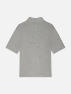 Cotton Silk Polo Sweater -- Grey Blue -Frame Sale Store ME25KSW004 GYBL B