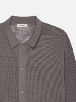 Open Knit Cardigan -- Cloud Grey -Frame Sale Store ME25KSW007 CLGY DET