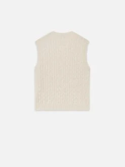 Sotheby's Unisex Cable Sweater Vest -- Cream 7 Sotheby's Unisex Cable Sweater Vest -- Cream -Frame Sale Store ME25KSW020 CREAM B