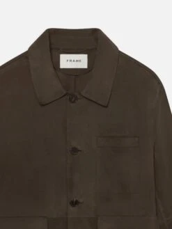 Suede Chore Coat -- Dark Brown -Frame Sale Store ME25LJA004 DKBR DET