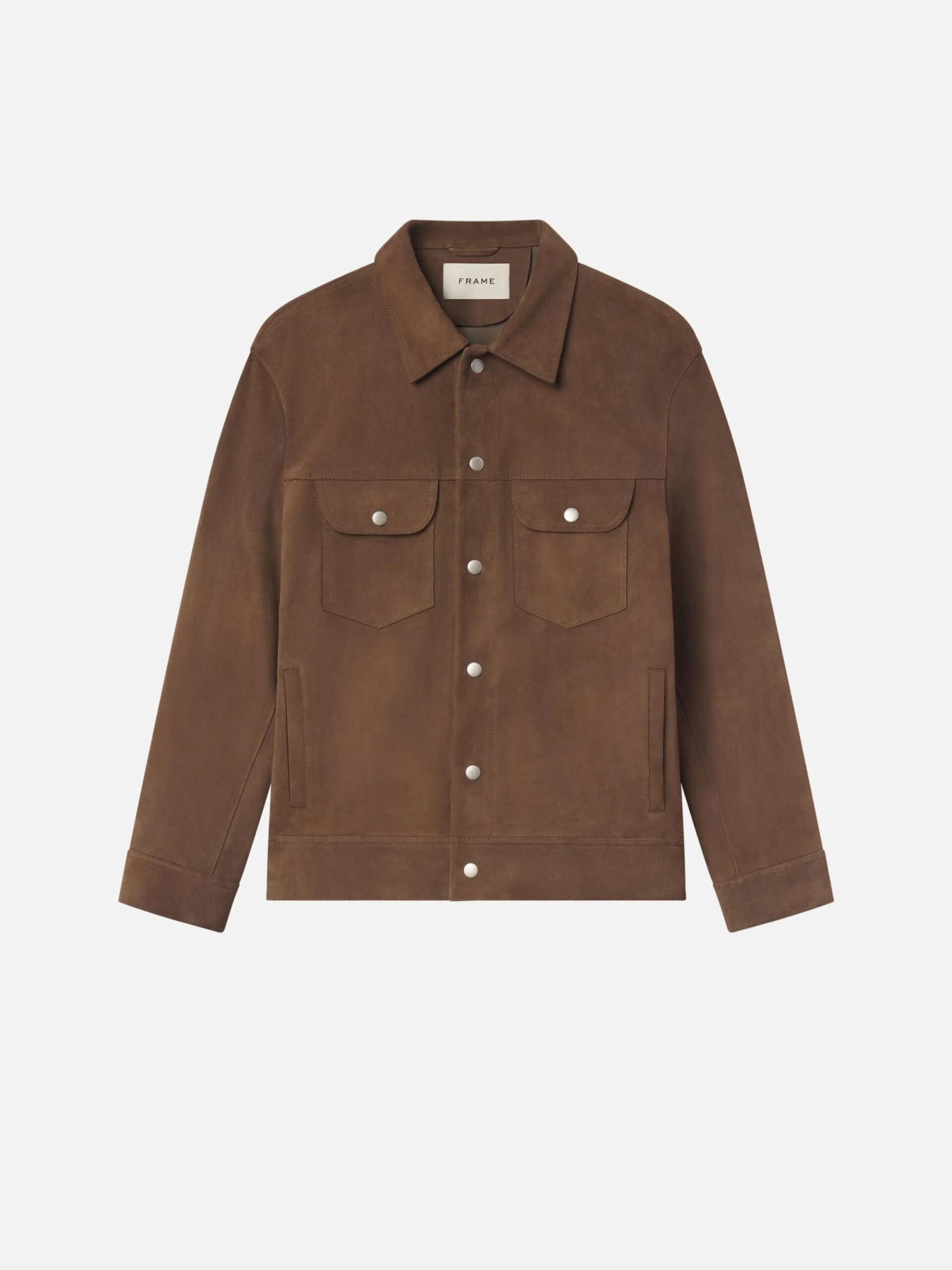 Suede Trucker Jacket -- Mocha 1 Suede Trucker Jacket -- Mocha