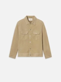 Suede Trucker Jacket -- Oxford Beige