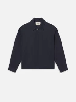 Poplin Cotton Jacket -- Dark Navy