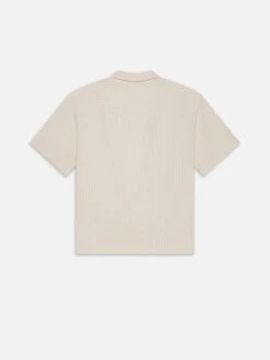 Jacquard Cotton Short Sleeve Shirt -- White Sand 9 Jacquard Cotton Short Sleeve Shirt -- White Sand -Frame Sale Store ME25WSH008 WTSD Bcopy