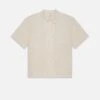 Jacquard Cotton Short Sleeve Shirt -- White Sand