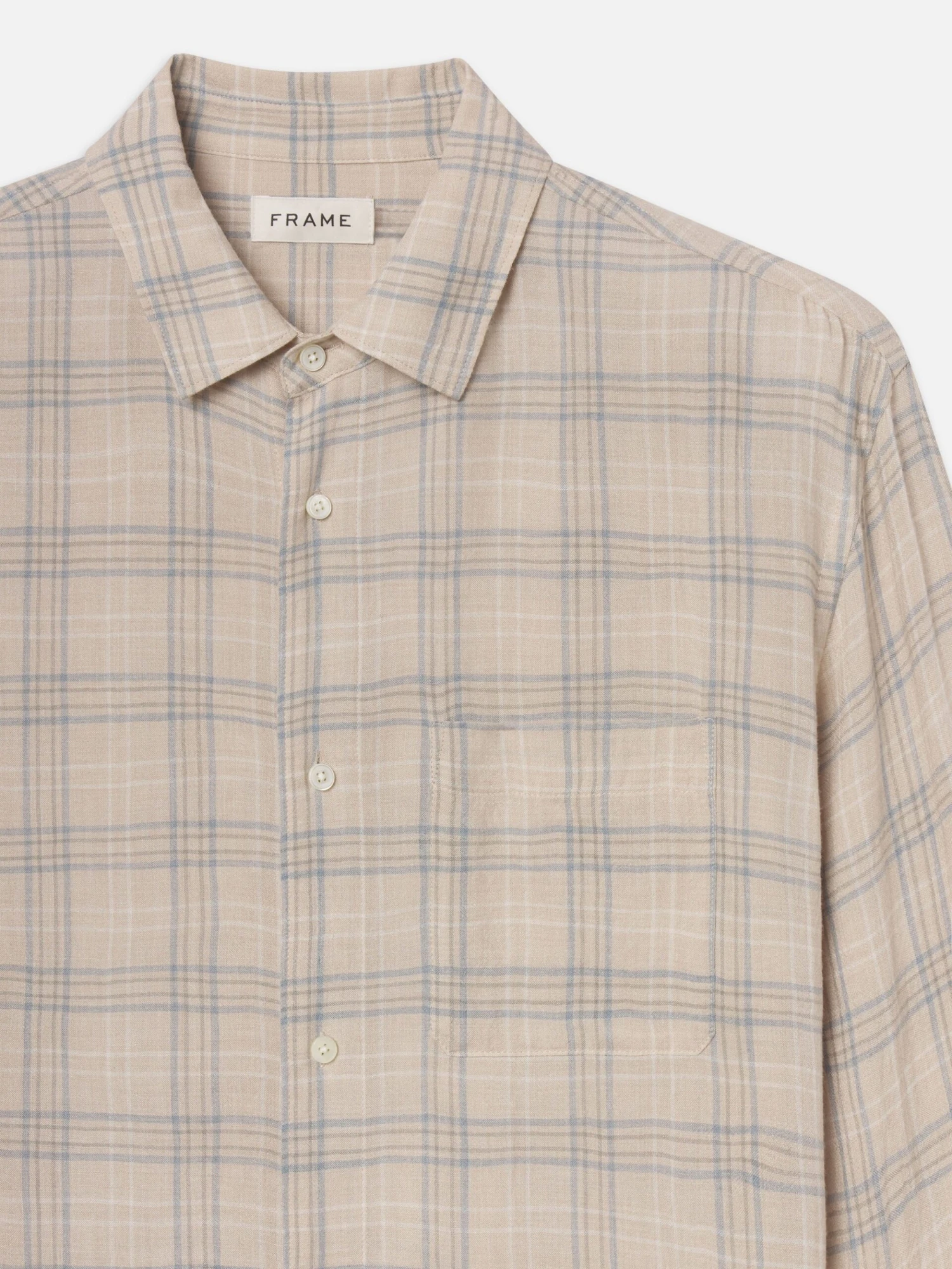 Plaid Shirt -- Cream Plaid 3 Plaid Shirt -- Cream Plaid - Image 3