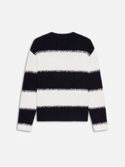 Striped Sweater -- Dark Navy Stripe -Frame Sale Store MF24KSW006 DKNS B