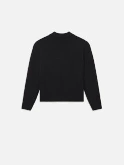 Silk Blend Polo Sweater -- Black 7 Silk Blend Polo Sweater -- Black -Frame Sale Store MF24KSW011 BLK B