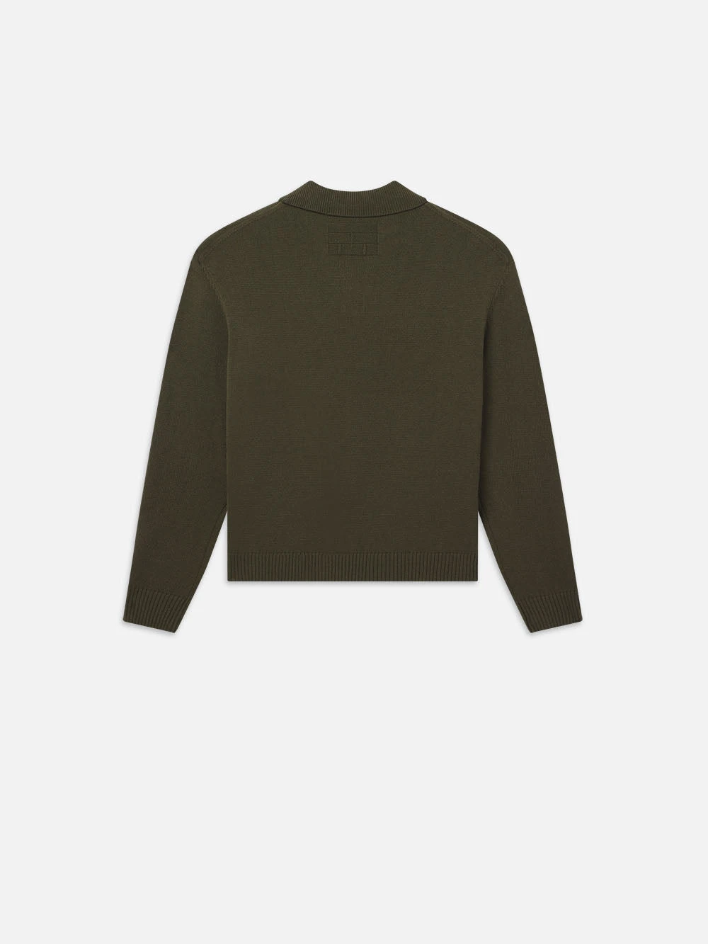 Silk Blend Polo Sweater -- Dark Olive 3 Silk Blend Polo Sweater -- Dark Olive - Image 3